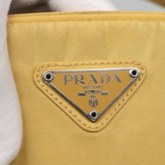 PRADA Hand Bag Nylon Yellow Silver Auth - Picture 13 of 16